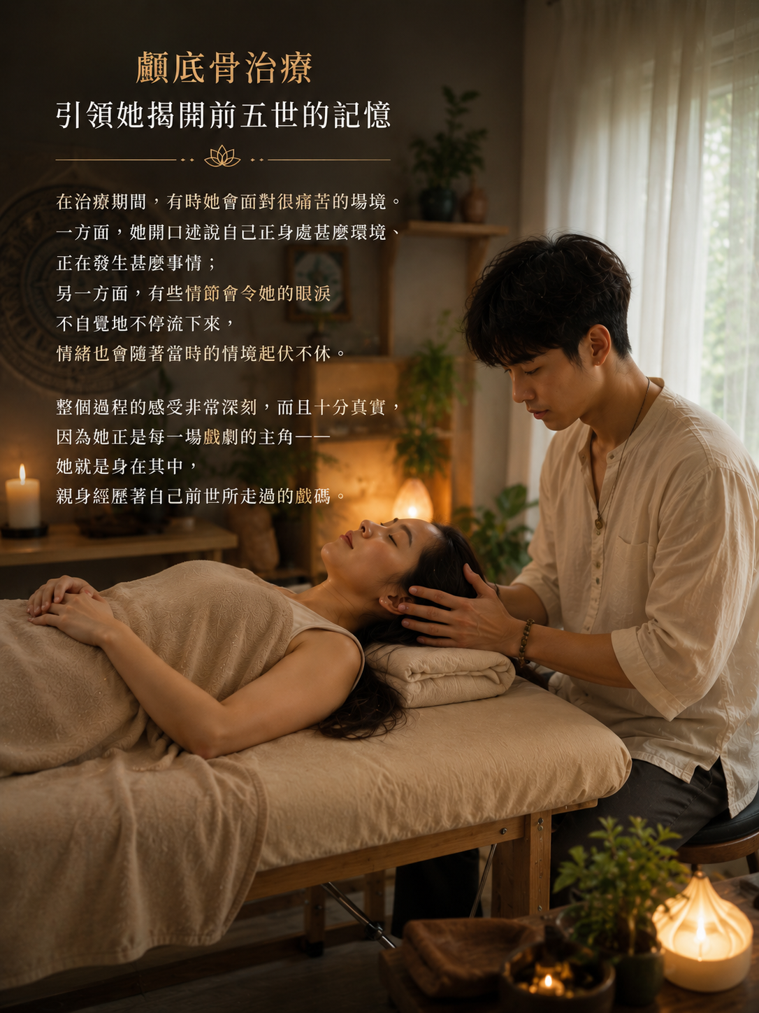 覺醒的過程。第六篇。顱底骨治療引領她揭開前五世的記憶